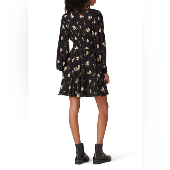 Maje Rasmus Floral Print Skater Long Sleeve Mini Dress Sz:34/US XS - Picture 5 of 15